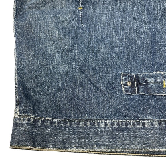 ROCAWEAR Denim Jacket Mens Medium Wash Hip Hop Urban Streetwear 90s Y2K Large - Picture 13 of 16